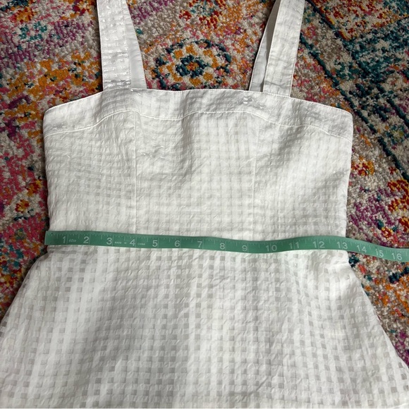 Amanda Uprichard Annalise Dress in White ANNALISE MINI DRESS IN GINGHAM ORGANZA - Picture 13 of 16